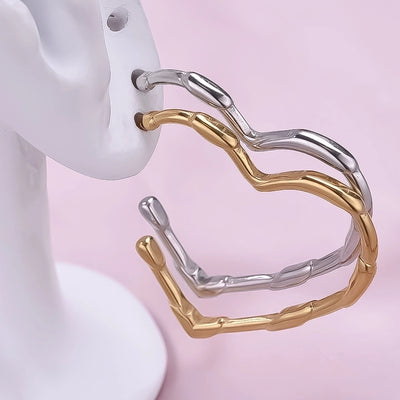 1 Pair Simple Style Classic Style Heart Shape Plating 304 Stainless Steel Ear Studs