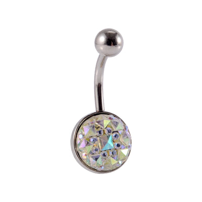 1 Piece Belly Rings Casual Vacation Round 304 Stainless Steel Imitation Pearl Polishing Inlay Natural Stone Zircon 18K Gold Plated