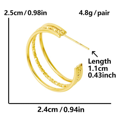 1 Pair Simple Style Classic Style Geometric 304 Stainless Steel 18K Gold Plated Ear Studs