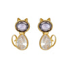 1 Piece IG Style Elegant Streetwear Cat Inlay 304 Stainless Steel 18K Gold Plated Ear Studs