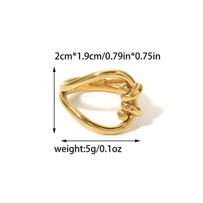 Jewelry Simple Style Roman Style Commute Lines 304 Stainless Steel 14K Gold Plated Plating Hollow Out Rings