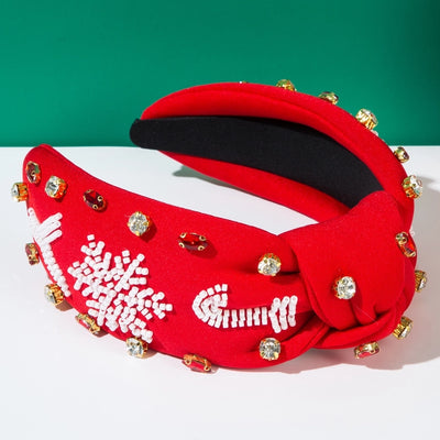 Christmas Simple Style Classic Style Women's Snowflake Beaded Alloy Hair Band