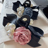 South Korea Dongdaemun elegant Chanel style flower clip female hairpin high-end headdress back head updo large hair grip