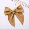 children's headdress solid color cotton linen bow girl hairpin