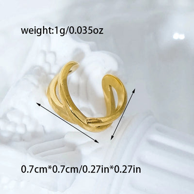 1 Piece IG Style Casual Vacation Water Droplets Ball Plating Hollow Out 304 Stainless Steel 14K Gold Plated Ear Cuffs