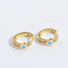 1 Pair Elegant Simple Style Commute Devil's Eye Heart Shape Enamel Copper Zircon 14K Gold Plated Earrings