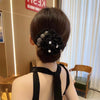 Fabric flower shiny diamond sweet lazy hair curler hair accessories twisted clip bow ball head Internet celebrity headdress