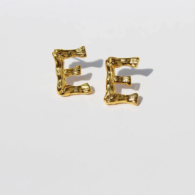 1 Pair Simple Style Classic Style IG Style Letter Plating Brass 24K Gold Plated Ear Studs