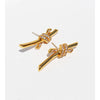 1 Pair Elegant Bow Knot Inlay Brass Zircon 24K Gold Plated Ear Studs