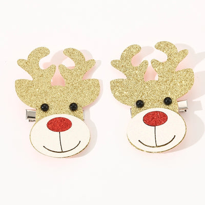 Christmas Cute Sweet Women's Christmas Tree Santa Claus Snowman Alloy Plastic Hair Clip