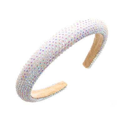 casual solid color cloth inlay artificial rhinestones hair band