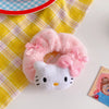 sweet flower plush patchwork hair tie 1 piece