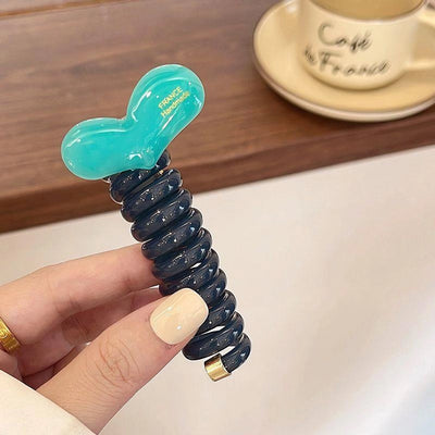 simple bubble braid head rope women's new high sense love telephone line hair ring ponytail braid artifact