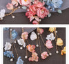 Flower headdress Hanfu hairpin silk flower hair accessories tassel side clip female ancient style headdress Flower hairpin flower clip accessories