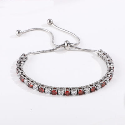 Shiny Geometric Titanium Steel Zircon Bracelets In Bulk