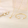 Jewelry Simple Style Commute Round 304 Stainless Steel 18K Gold Plated Jewelry Set