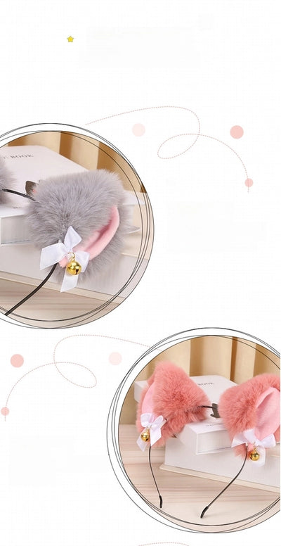 Cute Plush Cat Ear Hairband Autumn and Winter New Cat Rabbit Ear Fox Beast Ear Sexy Anchor Bell Headwear