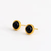 1 Pair Simple Style Geometric Inlay 304 Stainless Steel Agate 18K Gold Plated Ear Studs