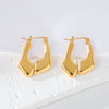 1 Pair Elegant Solid Color 316 Stainless Steel  Hoop Earrings